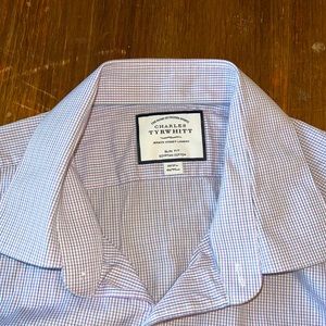 Charles Tyrwhitt Dress Shirt - 18 37. Purple and blue
